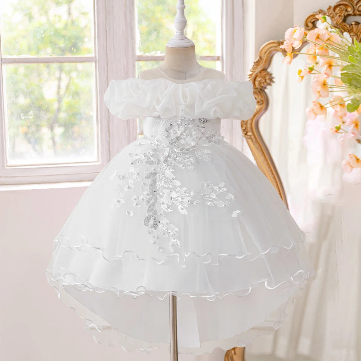 Tulle Bow Flower Bridesmaid Dress - Luzilly Bridal & Apparel