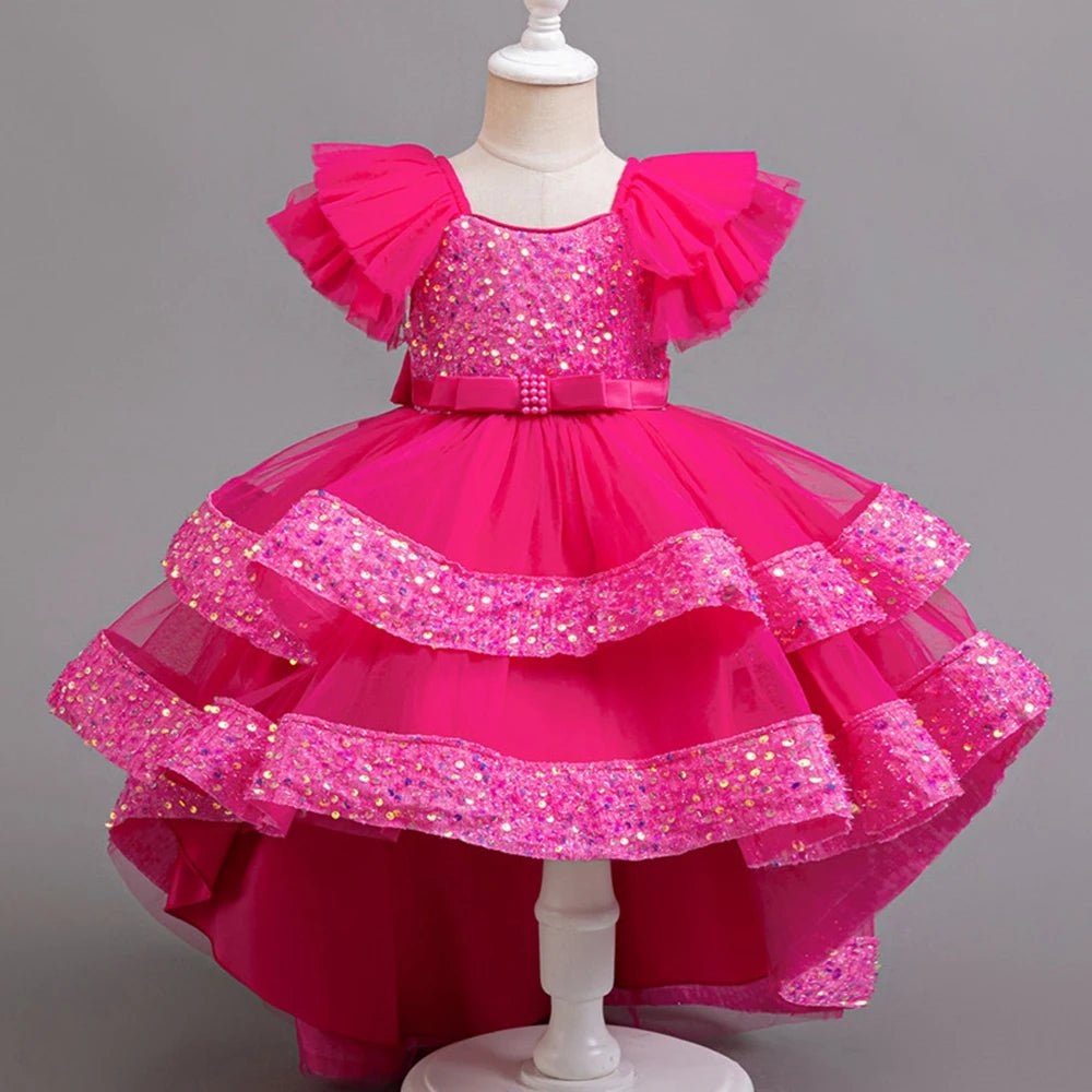 Tulle Layered Sequin Girls Evening Gown - Luzilly Bridal & Apparel