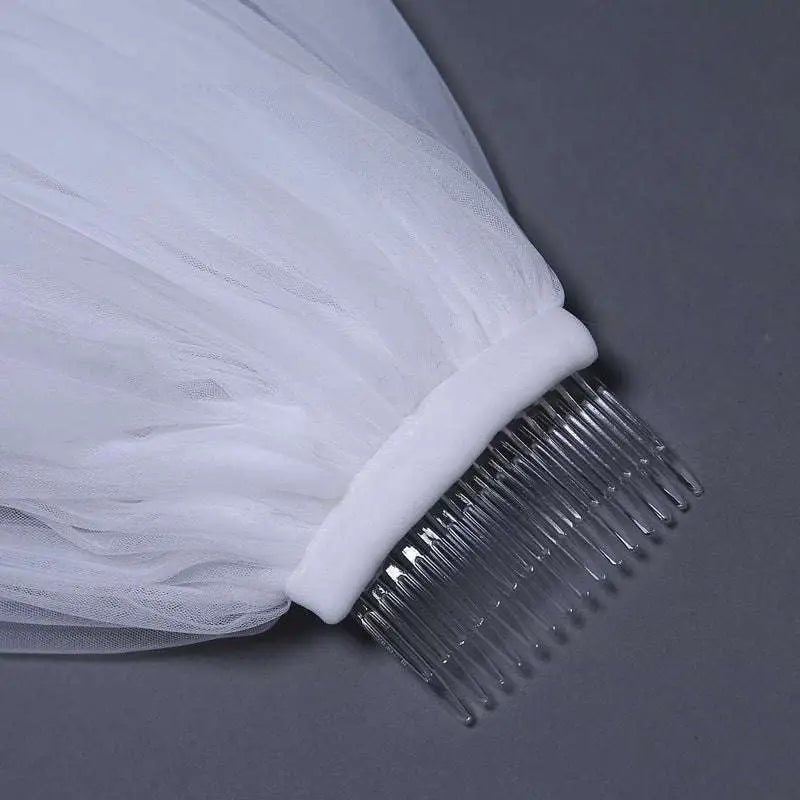 Two-Layer Cathedral Veil with Blusher - Luzilly Bridal & Apparel