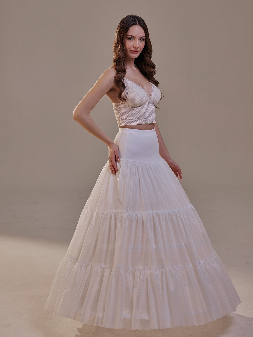 Two-Layer Hoop Petticoat with Corsage - Luzilly Bridal & Apparel