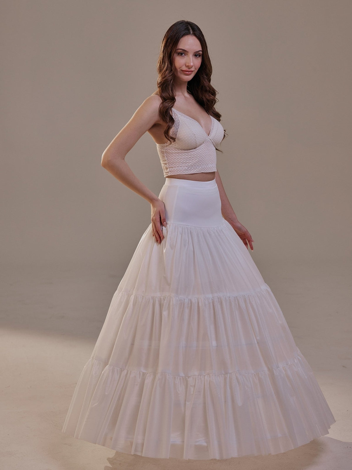 Two-Layer Hoop Petticoat with Corsage - Luzilly Bridal & Apparel