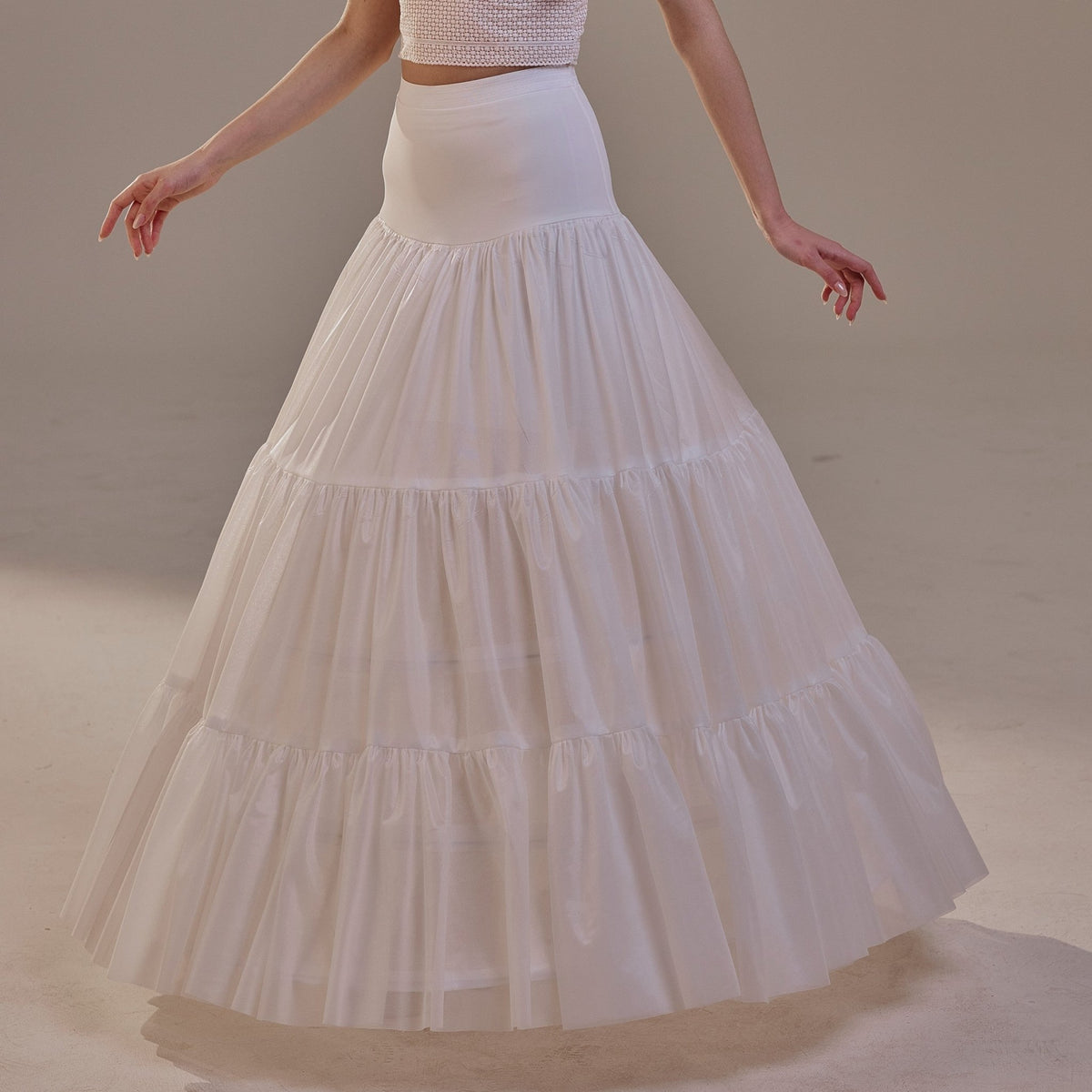 Two-Layer Hoop Petticoat with Corsage - Luzilly Bridal & Apparel