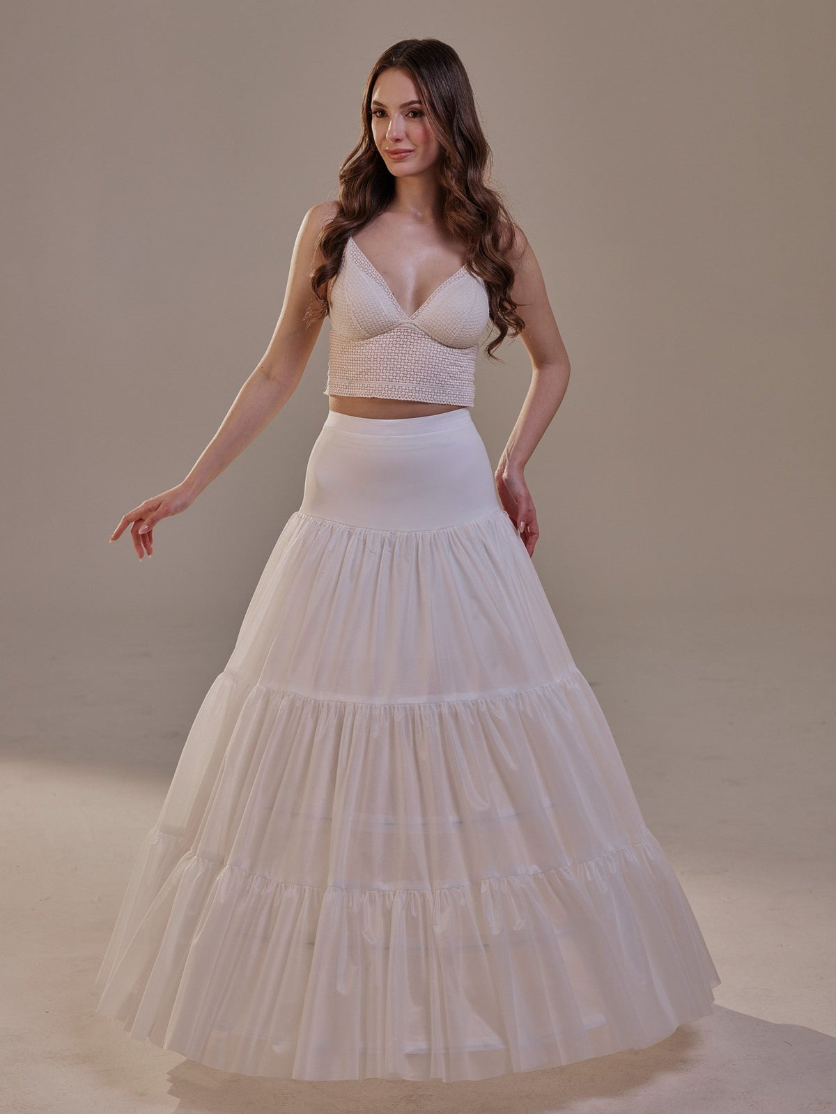 Two-Layer Hoop Petticoat with Corsage - Luzilly Bridal & Apparel
