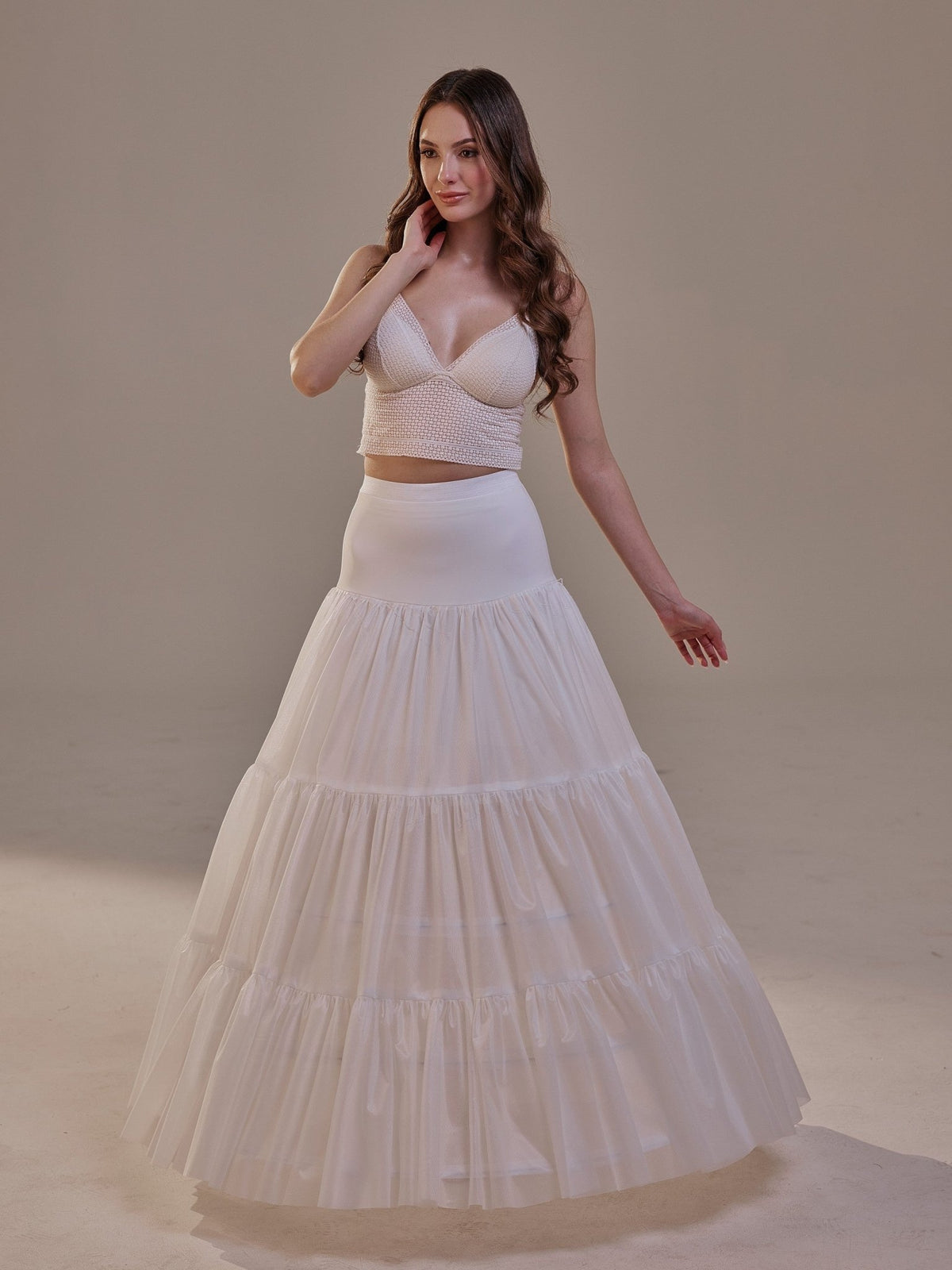 Two-Layer Hoop Petticoat with Corsage - Luzilly Bridal & Apparel