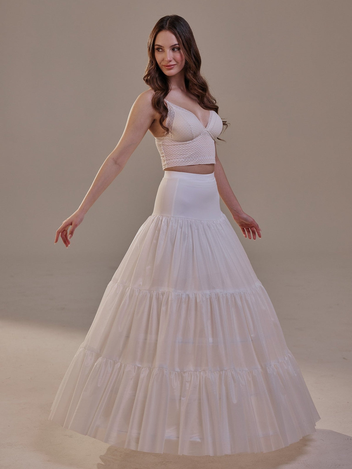 Two-Layer Hoop Petticoat with Corsage - Luzilly Bridal & Apparel