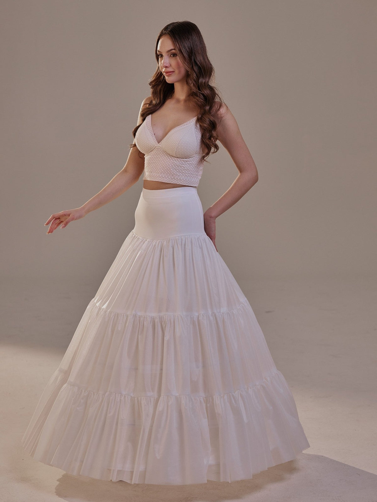 Two-Layer Hoop Petticoat with Corsage - Luzilly Bridal & Apparel