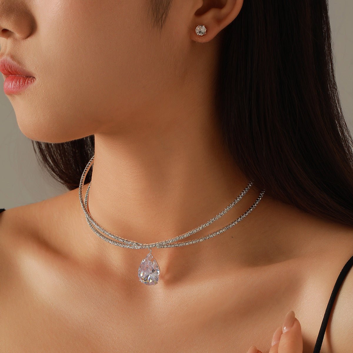 Two-Piece Bridal Necklace & Earring Set - Luzilly Bridal & Apparel