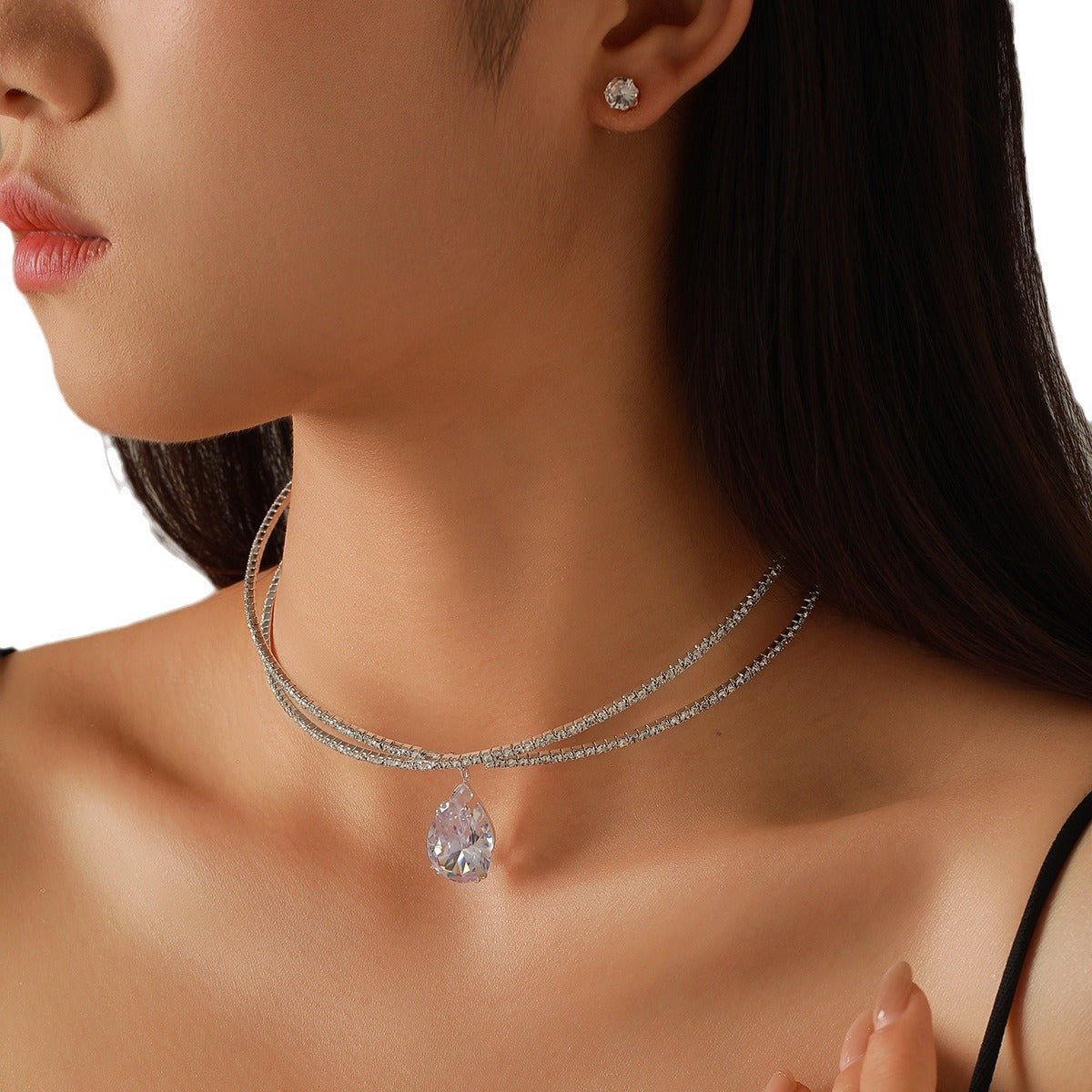 Two-Piece Bridal Necklace & Earring Set - Luzilly Bridal & Apparel