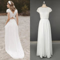 Two-Piece Lace and Chiffon Sheath Wedding Dress - Luzilly Bridal & Apparel