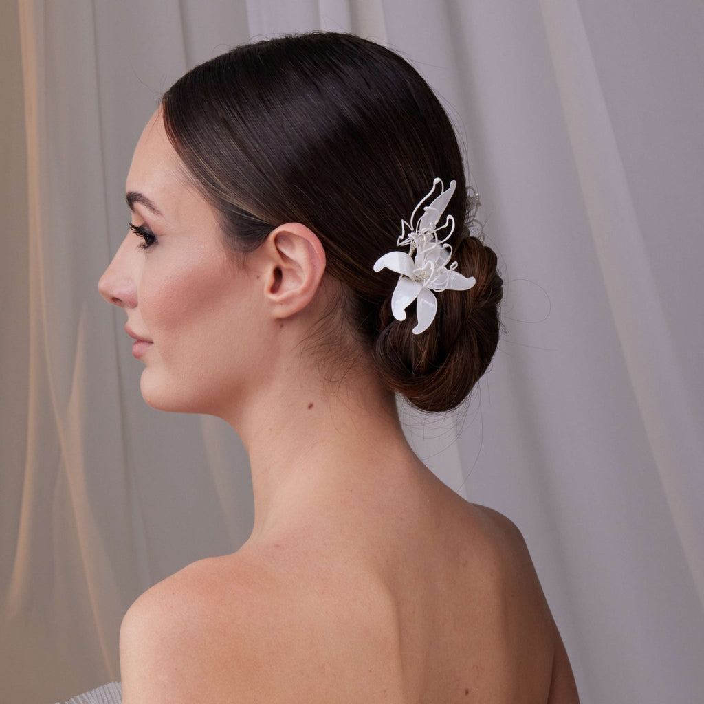 Two-Piece Resin Flower Hair Pin Set - Luzilly Bridal & Apparel