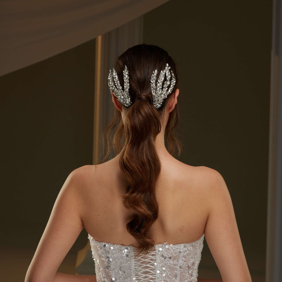 Two-Piece Rhinestone Hair Comb Set - Luzilly Bridal & Apparel