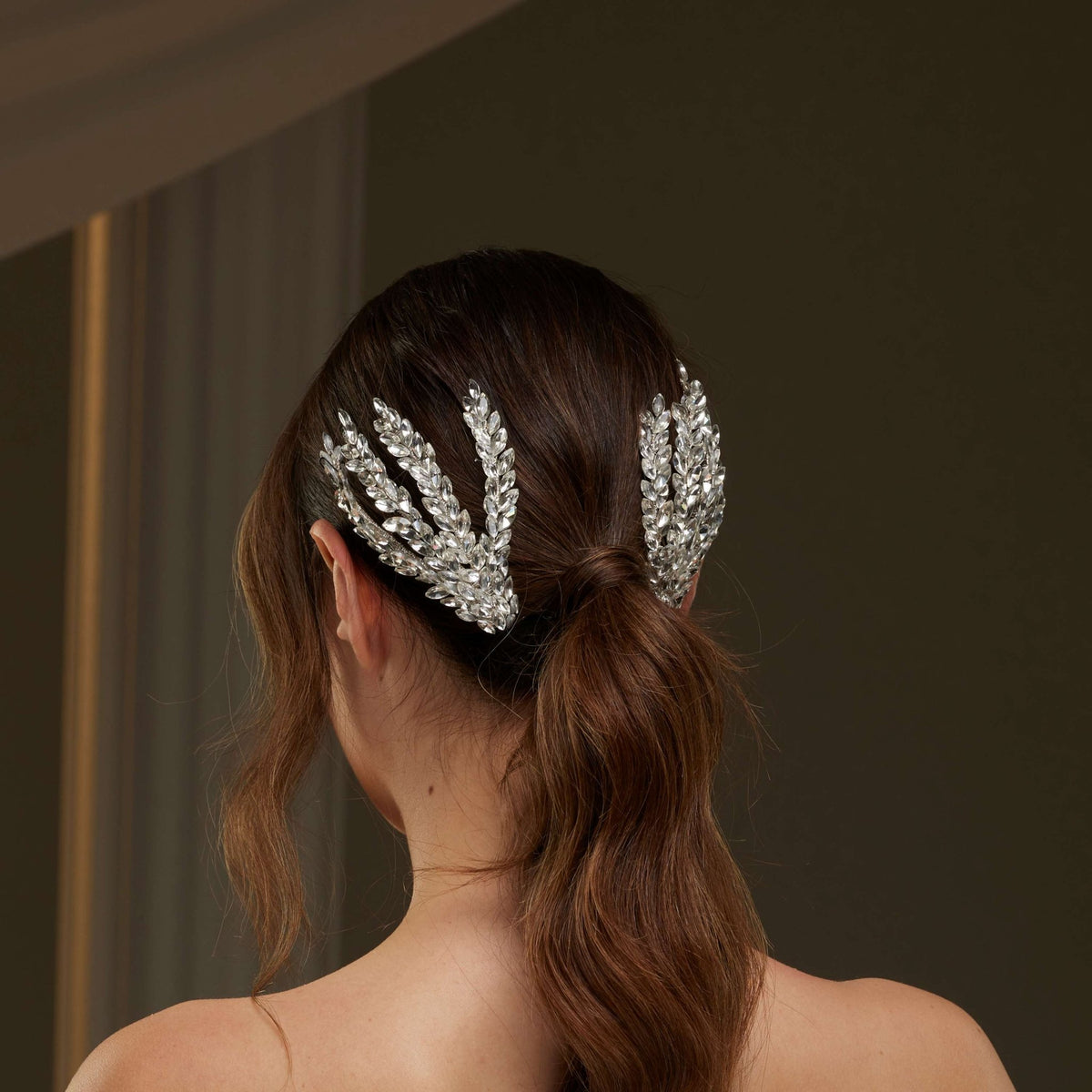Two-Piece Rhinestone Hair Comb Set - Luzilly Bridal & Apparel