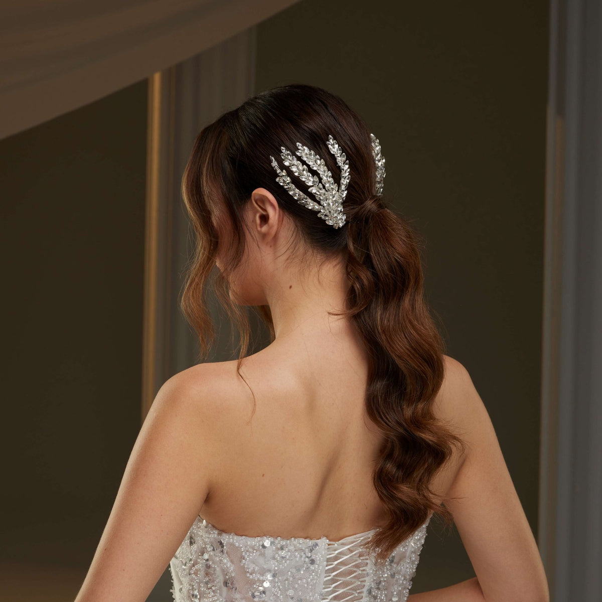 Two-Piece Rhinestone Hair Comb Set - Luzilly Bridal & Apparel