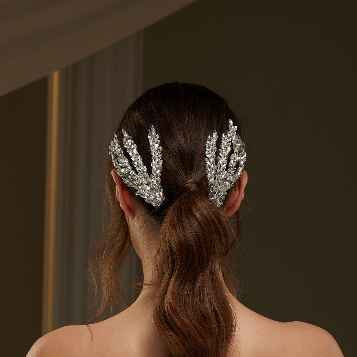 Two-Piece Rhinestone Hair Comb Set - Luzilly Bridal & Apparel