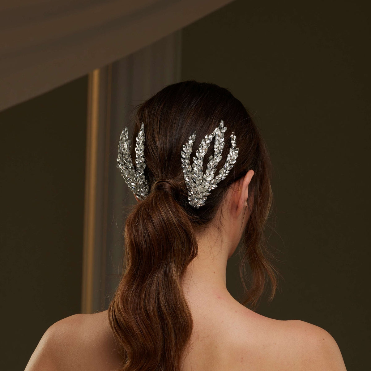 Two-Piece Rhinestone Hair Comb Set - Luzilly Bridal & Apparel