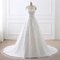 Two-piece White Wedding Dress With Round Neck And Elegant - Luzilly Bridal & Apparel