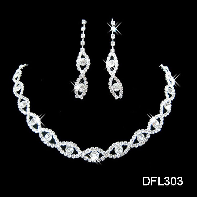 Two pieces of jewelry set, fashion bride jewelry set, electroplating alloy elegant jewelry factory direct sales - Luzilly Bridal & Apparel