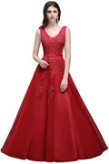 V-Neck Beaded Tulle Backless Bridesmaid Dress - Luzilly Bridal & Apparel