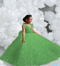 V-Neck Butterfly Pearl Flower Girl Dress - Luzilly Bridal & Apparel
