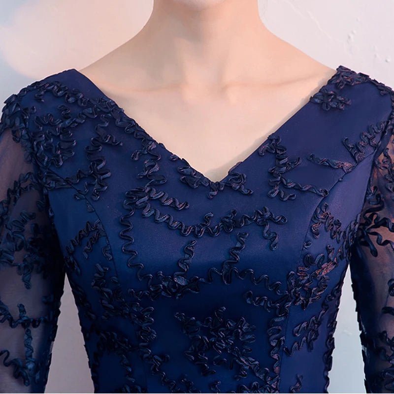 V-Neck Half-Sleeve Bridesmaid Dress - Luzilly Bridal & Apparel