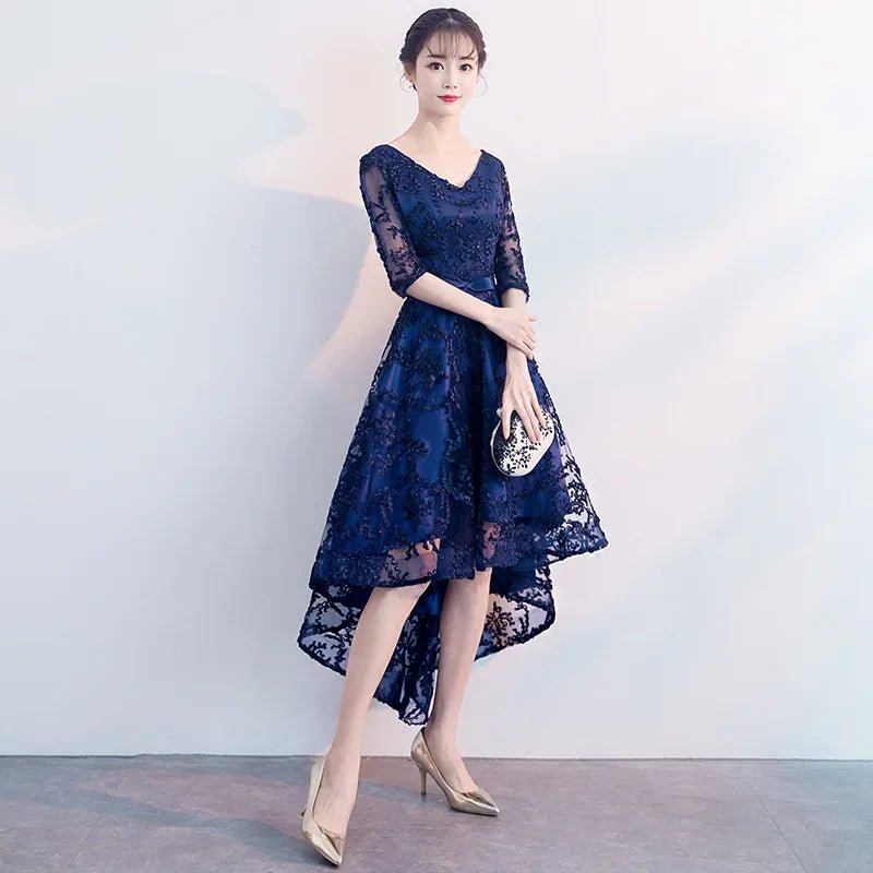 V-Neck Half-Sleeve Bridesmaid Dress - Luzilly Bridal & Apparel