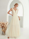 V-Neck Lace Evening Dress - Luzilly Bridal & Apparel