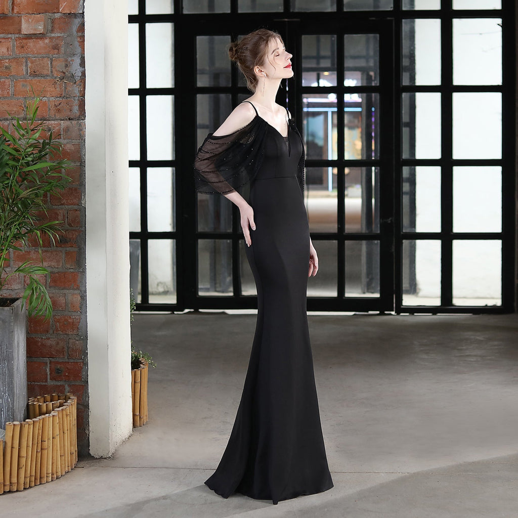 V-Neck Lace Fishtail Wedding Toast Dress - Luzilly Bridal & Apparel