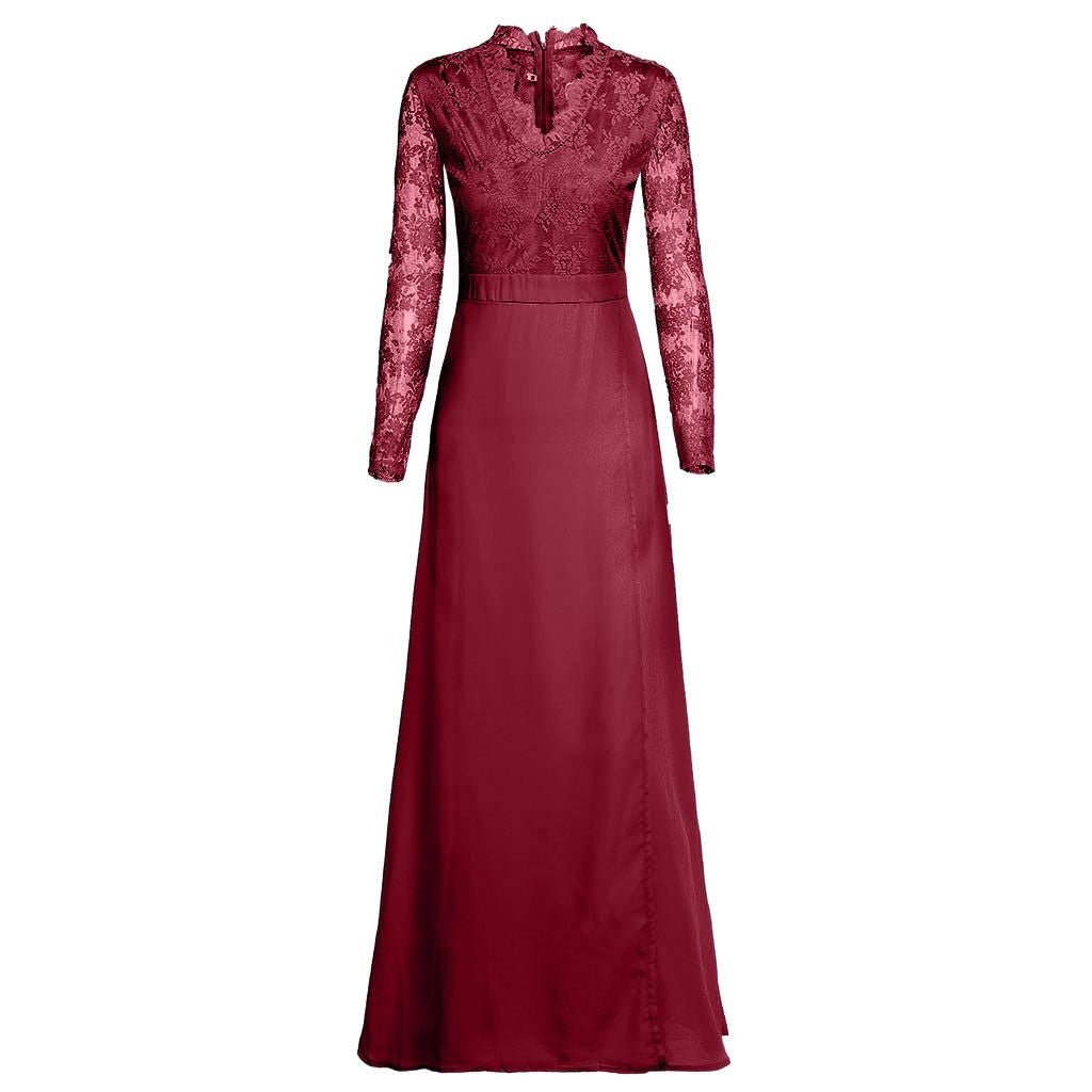 V-Neck Lace Wedding Guest Dress - Luzilly Bridal & Apparel
