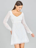 V-Neck, Long Sleeve Bridal Cocktail Dress - Luzilly Bridal & Apparel