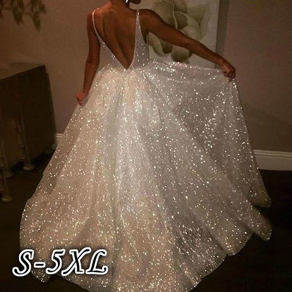 V-neck Pure White Three-layer Wedding Evening Dress - Luzilly Bridal & Apparel