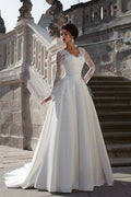 V-neck Wedding Dress New European Style Simple Trailing Tail - Luzilly Bridal & Apparel