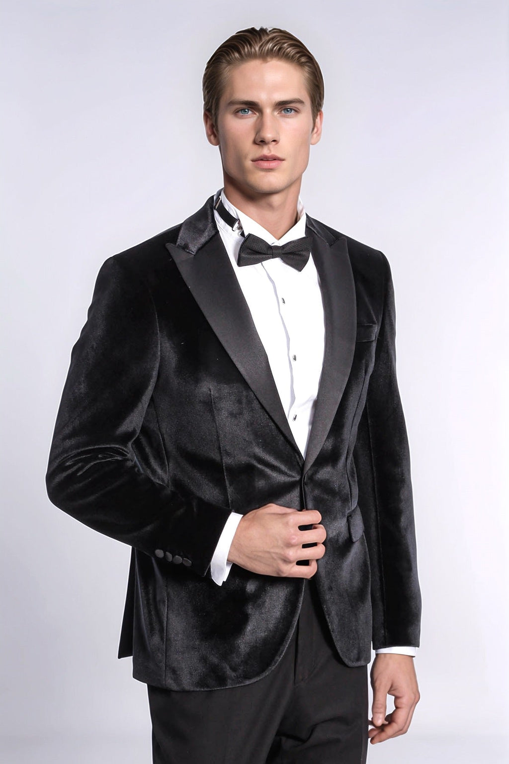 Velvet Slim Fit Black Men Tuxedo Jacket - Wessi - Luzilly Bridal & Apparel