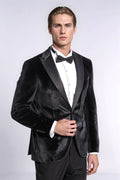 Velvet Slim Fit Black Men Tuxedo Jacket - Wessi - Luzilly Bridal & Apparel
