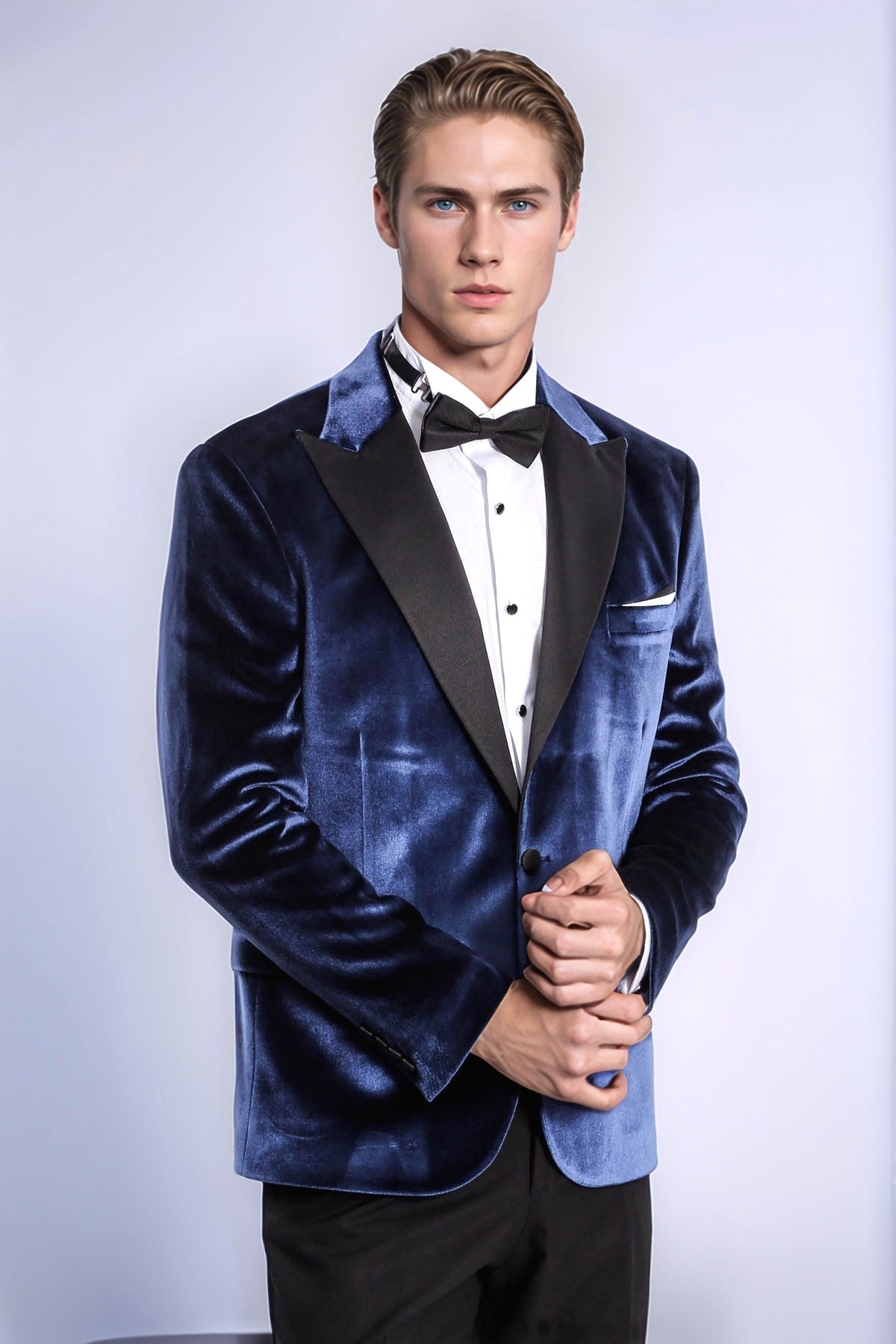 Velvet Slim Fit Blue Men Tuxedo Jacket - Wessi - Luzilly Bridal & Apparel