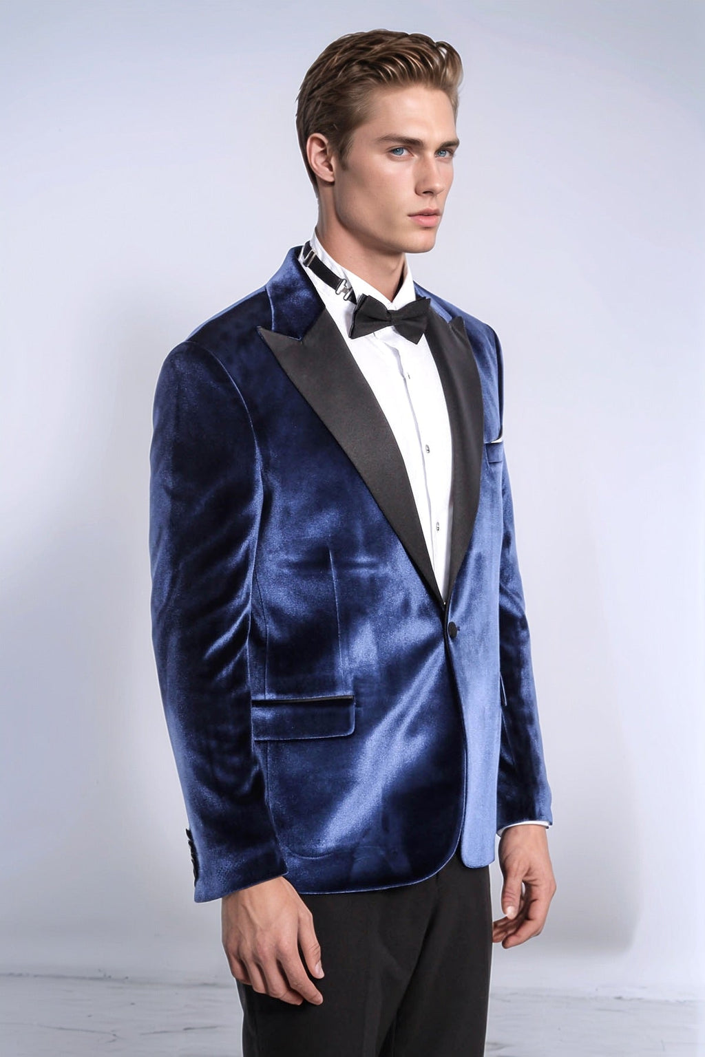 Velvet Slim Fit Blue Men Tuxedo Jacket - Wessi - Luzilly Bridal & Apparel