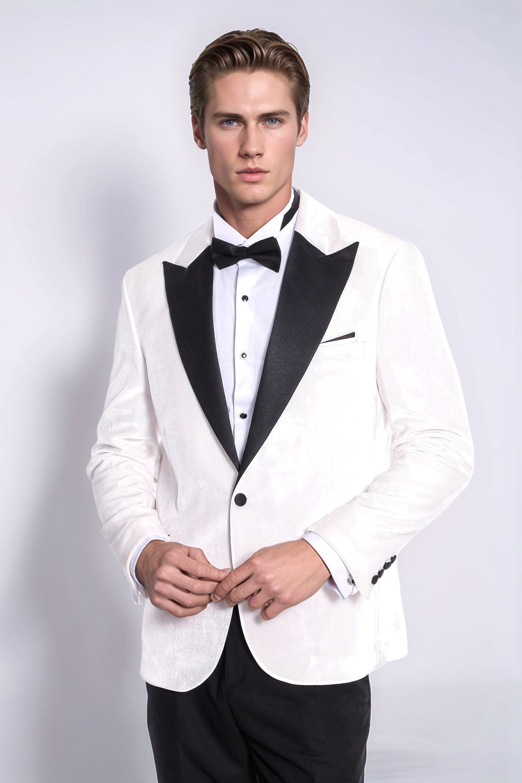 Velvet Slim Fit White Men Tuxedo Jacket - Wessi - Luzilly Bridal & Apparel