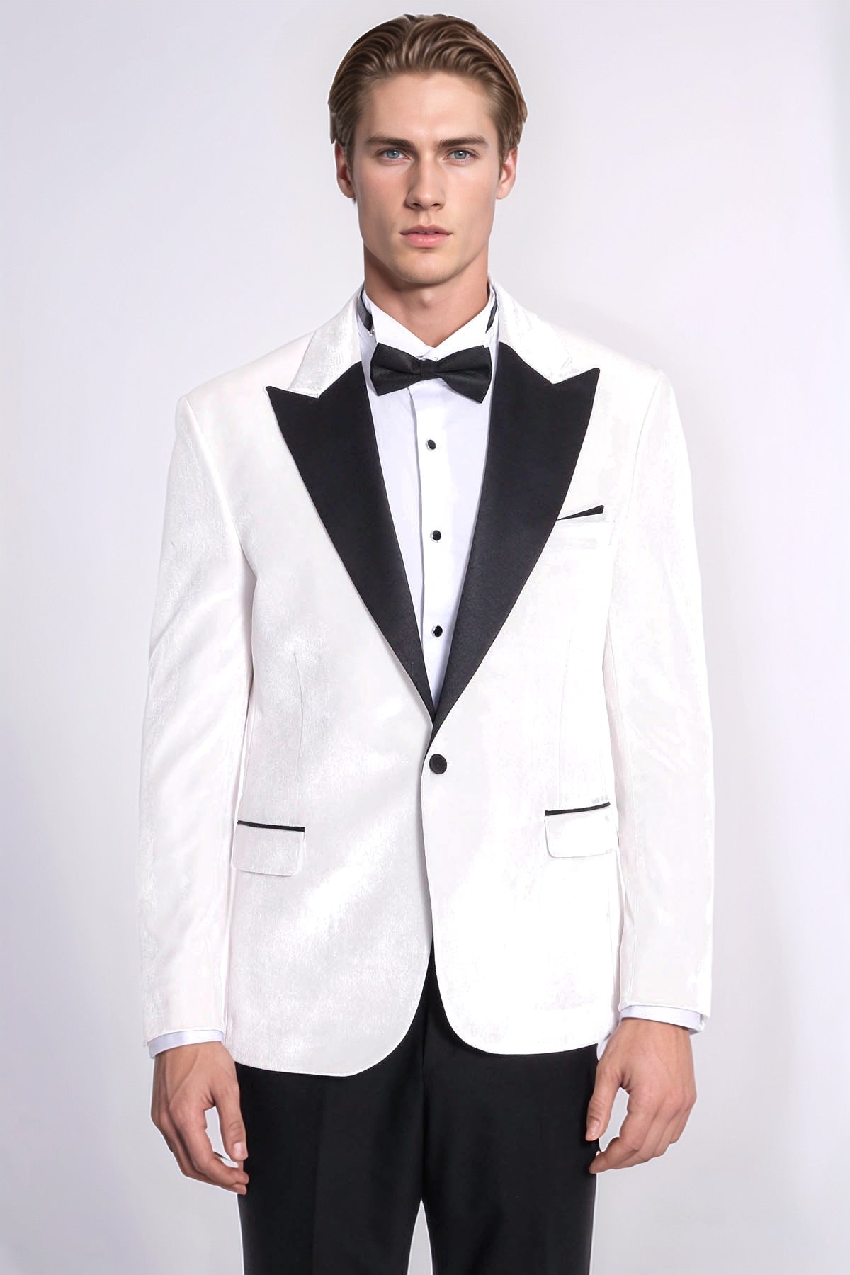 Velvet Slim Fit White Men Tuxedo Jacket - Wessi - Luzilly Bridal & Apparel
