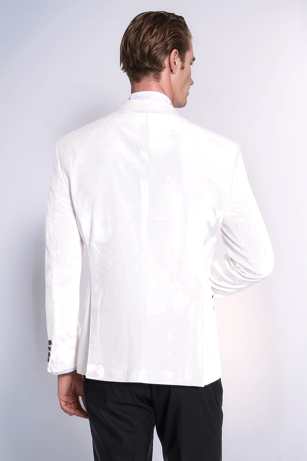 Velvet Slim Fit White Men Tuxedo Jacket - Wessi - Luzilly Bridal & Apparel