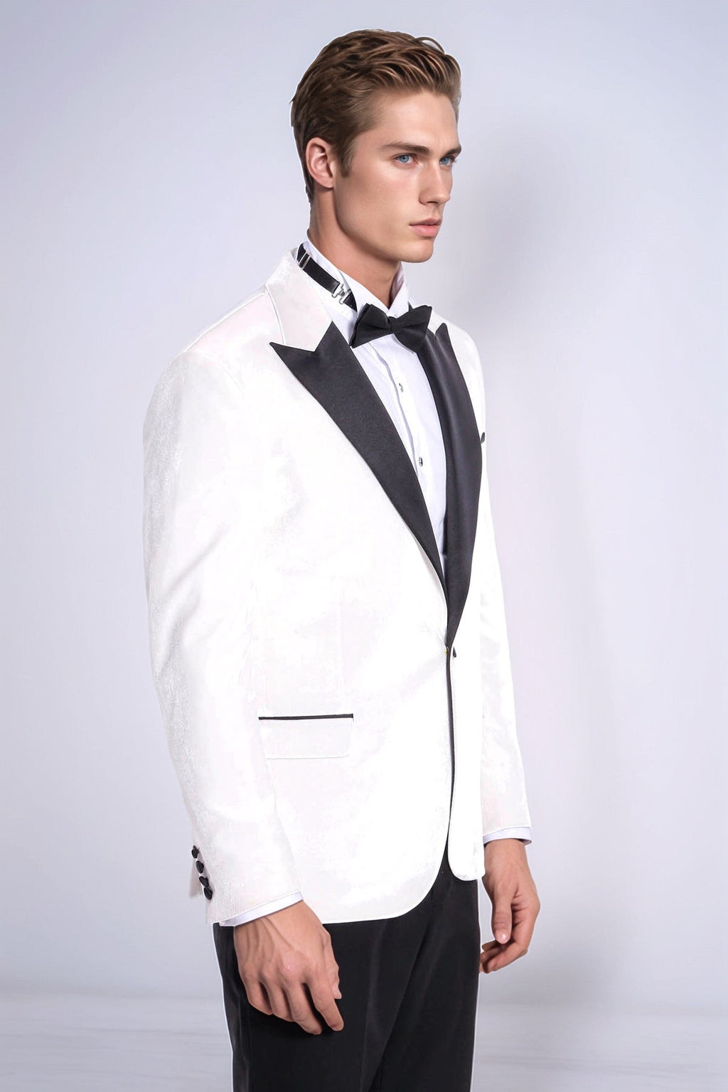 Velvet Slim Fit White Men Tuxedo Jacket - Wessi - Luzilly Bridal & Apparel