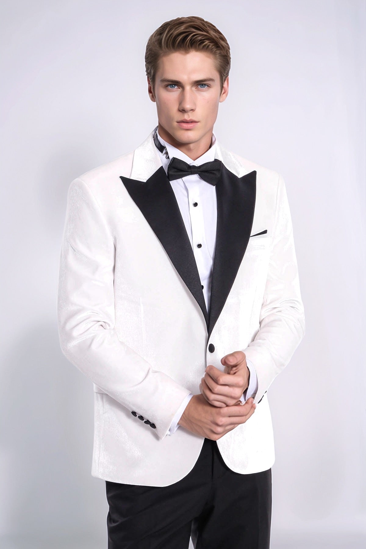 Velvet Slim Fit White Men Tuxedo Jacket - Wessi - Luzilly Bridal & Apparel