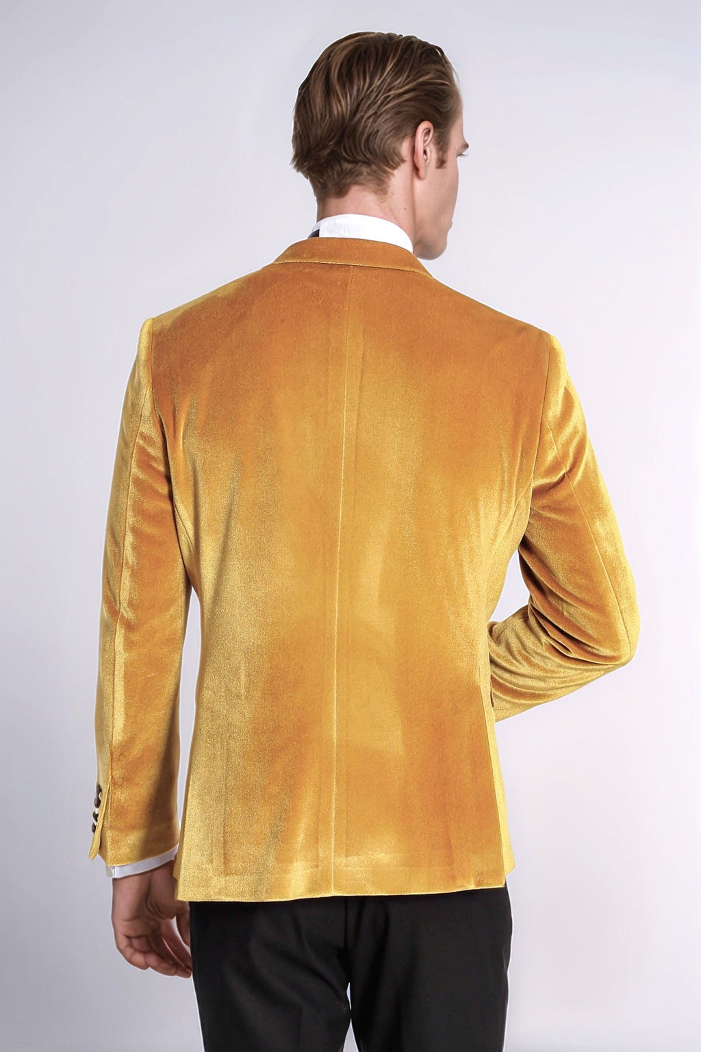 Velvet Slim Fit Yellow Men Tuxedo Jacket - Wessi - Luzilly Bridal & Apparel