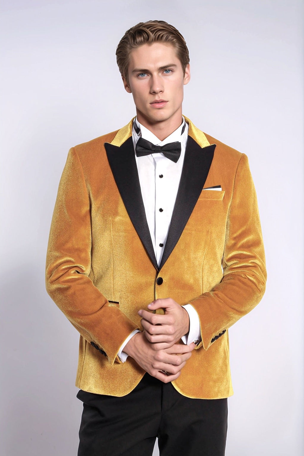 Velvet Slim Fit Yellow Men Tuxedo Jacket - Wessi - Luzilly Bridal & Apparel