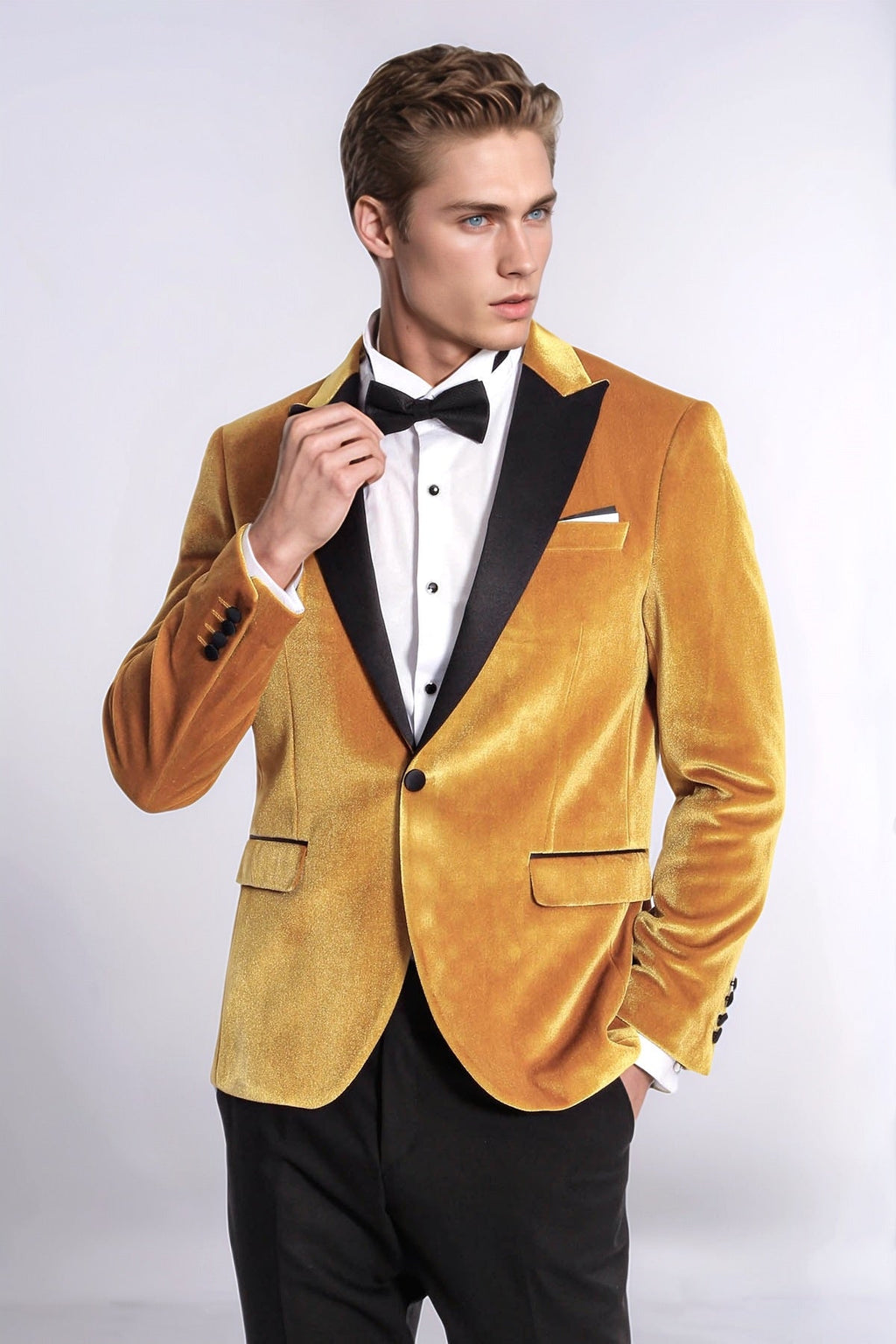 Velvet Slim Fit Yellow Men Tuxedo Jacket - Wessi - Luzilly Bridal & Apparel