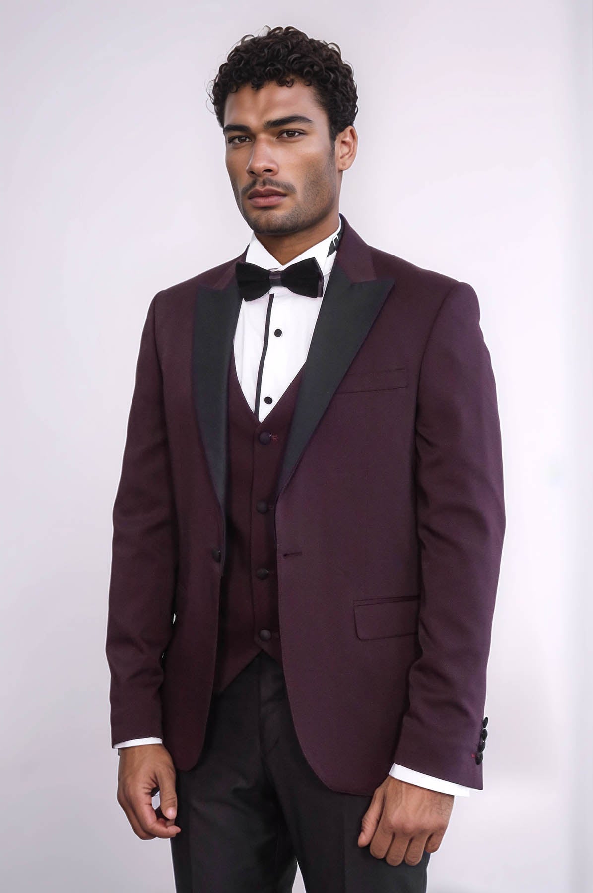 Vested Burgundy Tuxedo | Wessi - Luzilly Bridal & Apparel