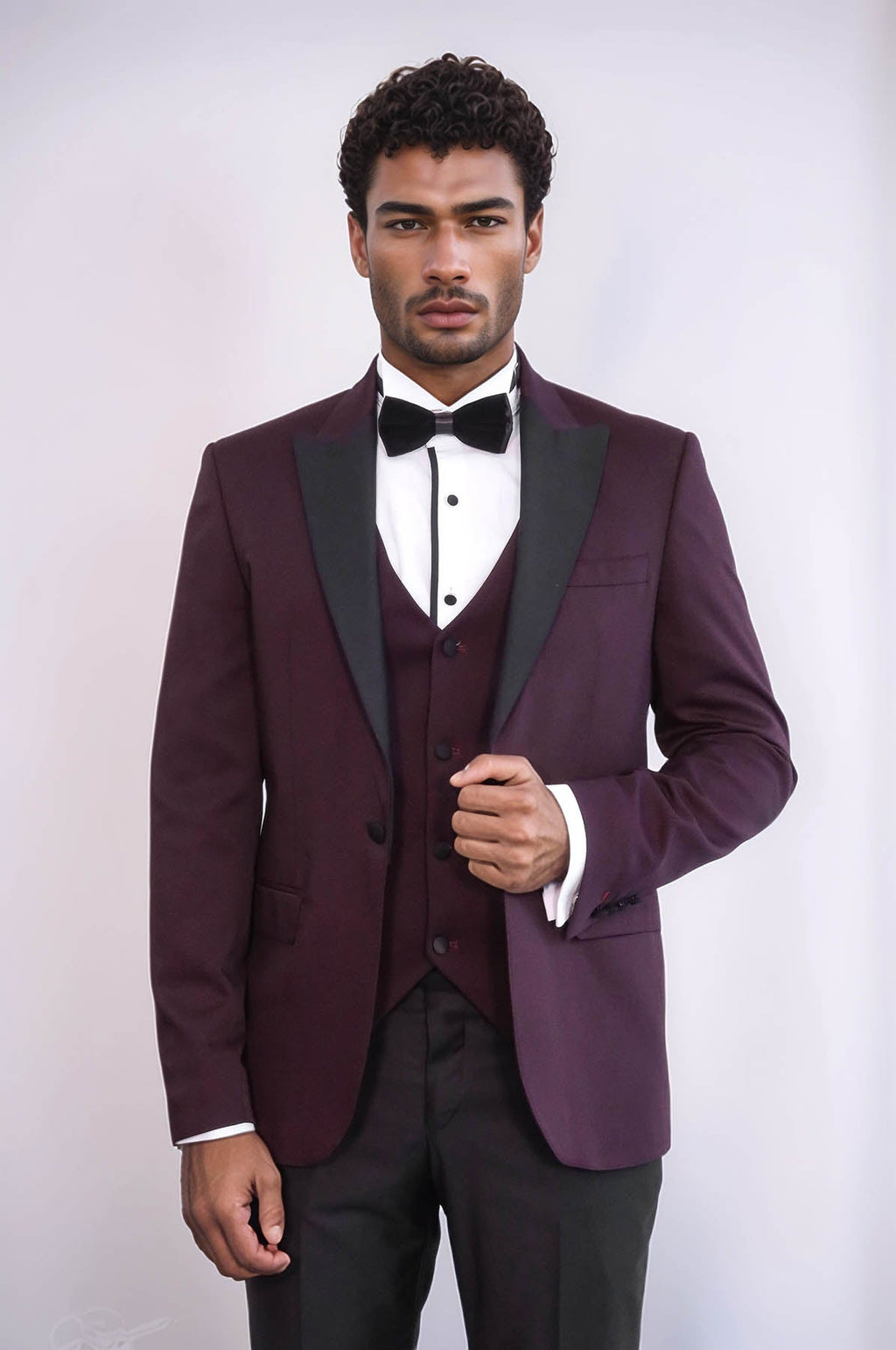 Vested Burgundy Tuxedo | Wessi - Luzilly Bridal & Apparel