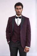 Vested Burgundy Tuxedo | Wessi - Luzilly Bridal & Apparel