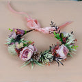 Vintage flower wreath autumn pine cone handmade simulation flower bridal hair accessory Hanfu headwear female - Luzilly Bridal & Apparel