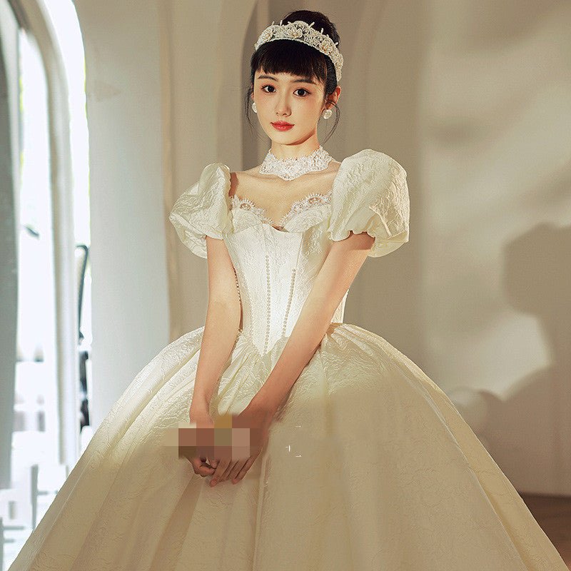 Vintage French Satin Wedding Dress - Luzilly Bridal & Apparel