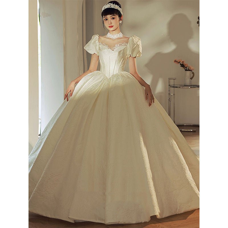 Vintage French Satin Wedding Dress - Luzilly Bridal & Apparel