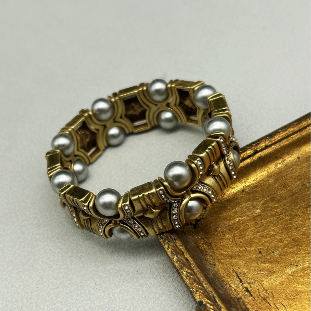 Vintage pearl agate stone bracelet simple and fashionable versatile making vintage jewelry - Luzilly Bridal & Apparel